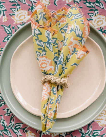 Serviette de table - Bouquet du Matin Mimosa