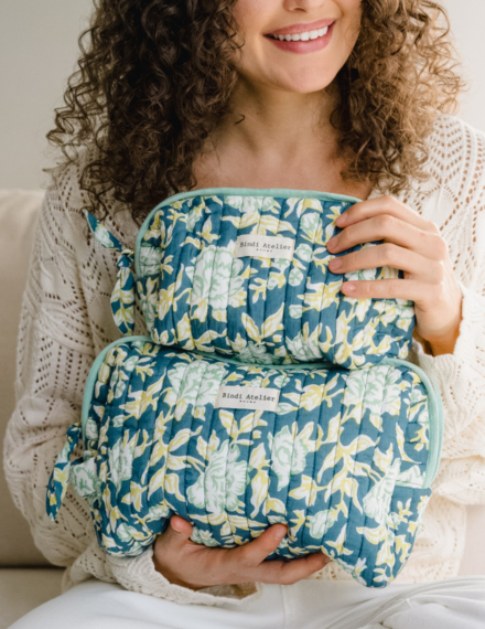 Make Up pouch - Bouquet du matin Lagon