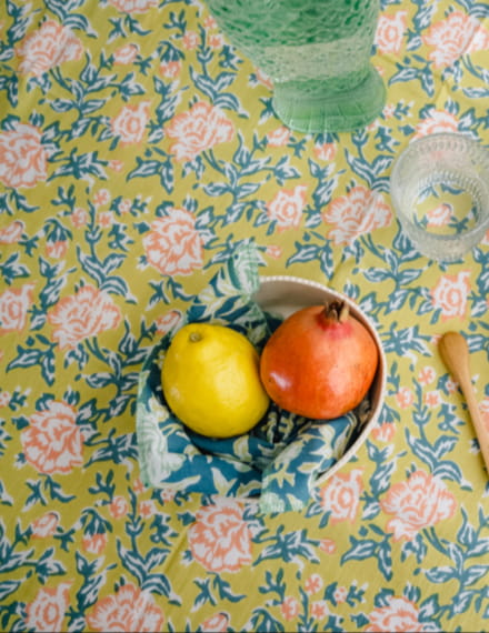 Serviette de table - Bouquet du Matin Lagon