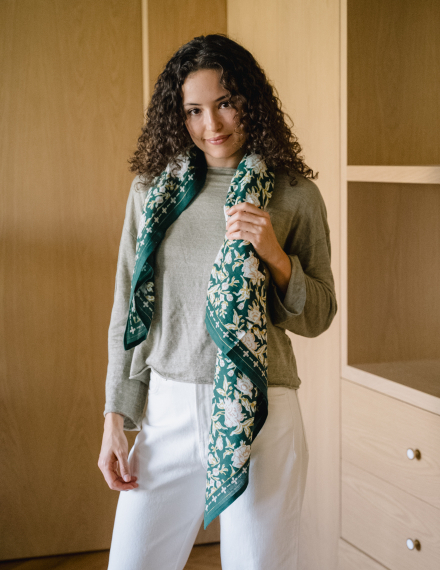 Large Indian Scarf - Garda Bleuet