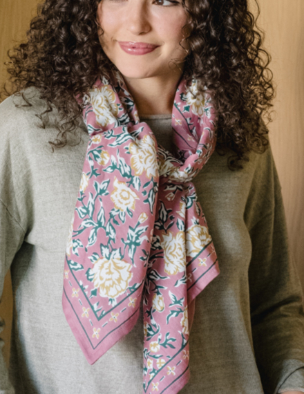 Large Indian Scarf - Garda Bleuet