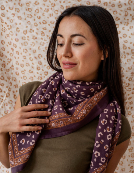 Grand foulard léopard - Bengal Sureau