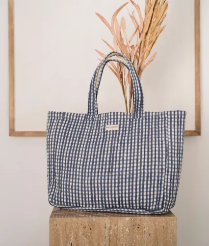 Maxi sac - tote bag imprimé Tara Brume - Bindi Atelier - Bindi Atelier