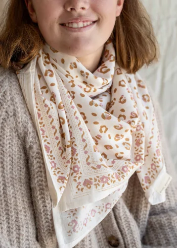 Grand foulard indien léopard Bengal - Bindi Atelier