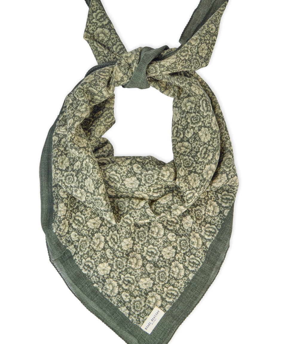 Foulard en laine - Frieda Khaki - Bindi Atelier