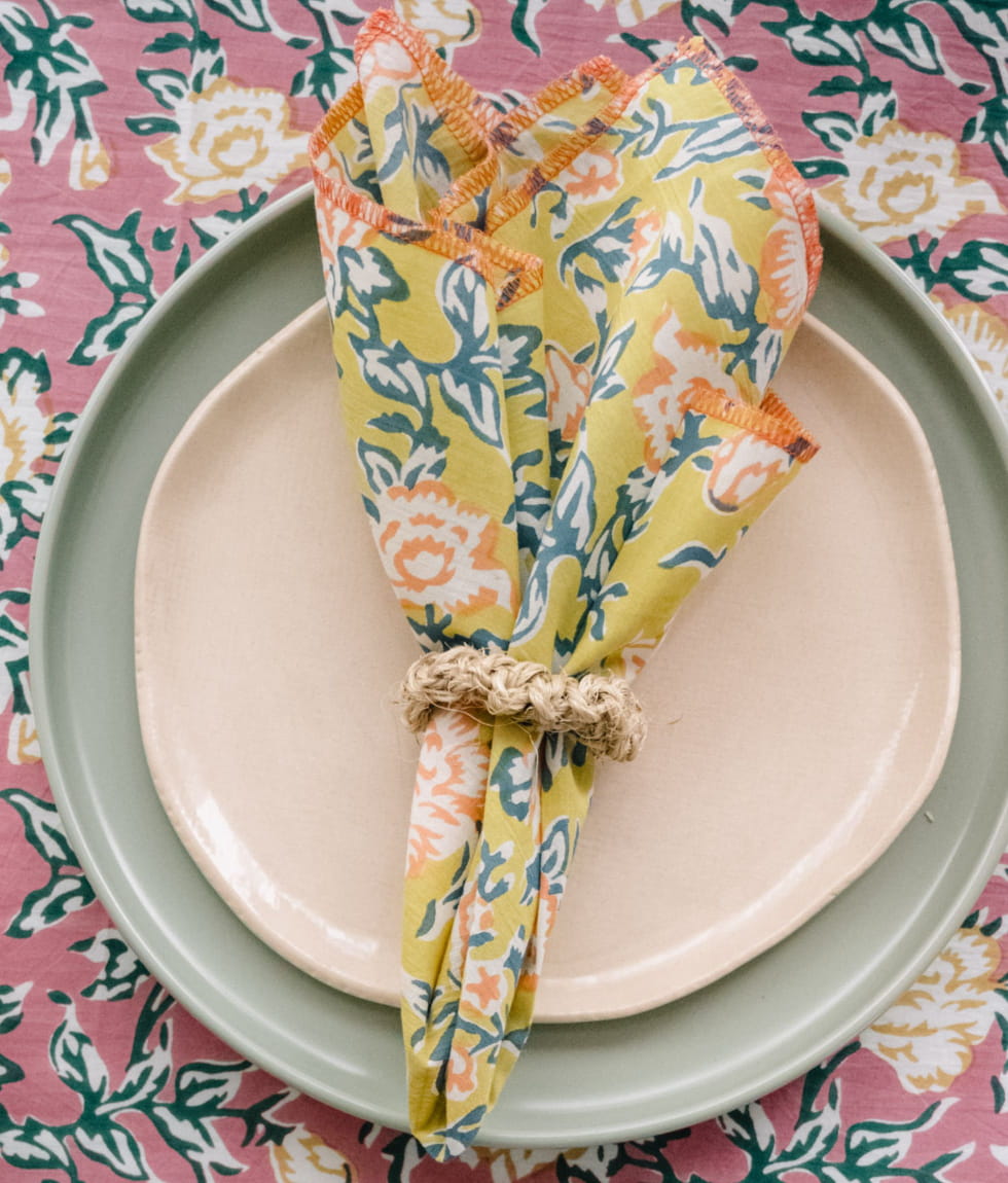 Serviette de table - Bouquet du Matin Mimosa