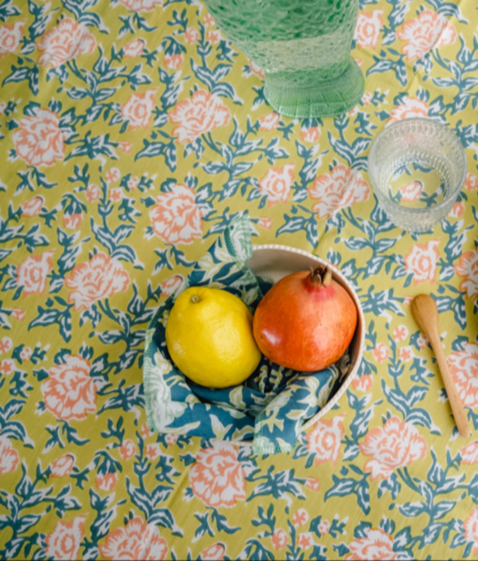 Serviette de table - Bouquet du Matin Lagon