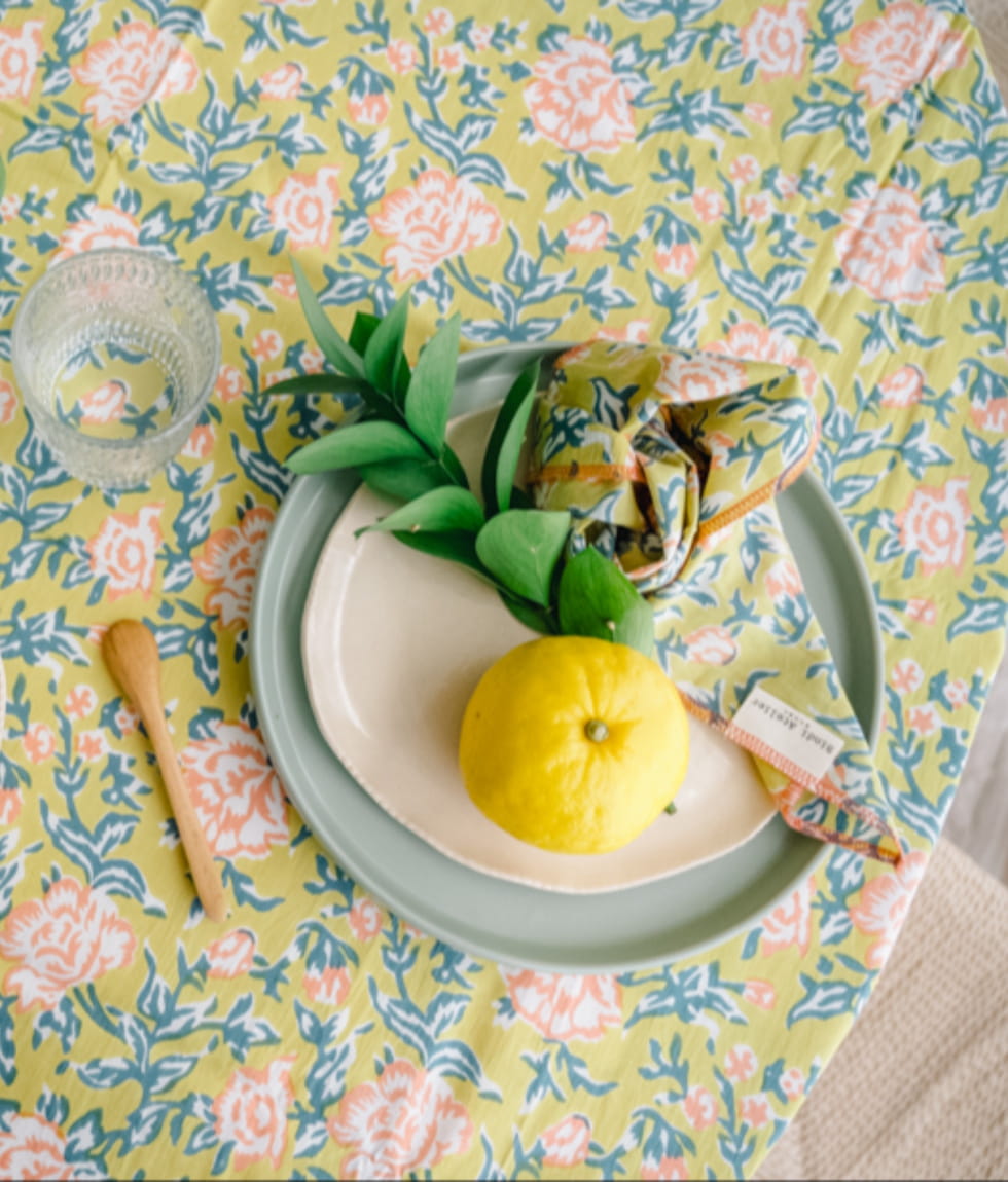 Serviette de table - Bouquet du Matin Mimosa