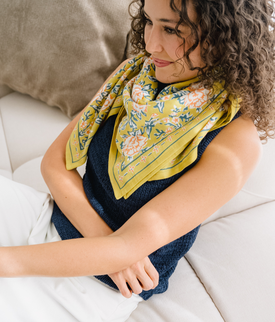 Large Indian Scarf - Garda Bleuet