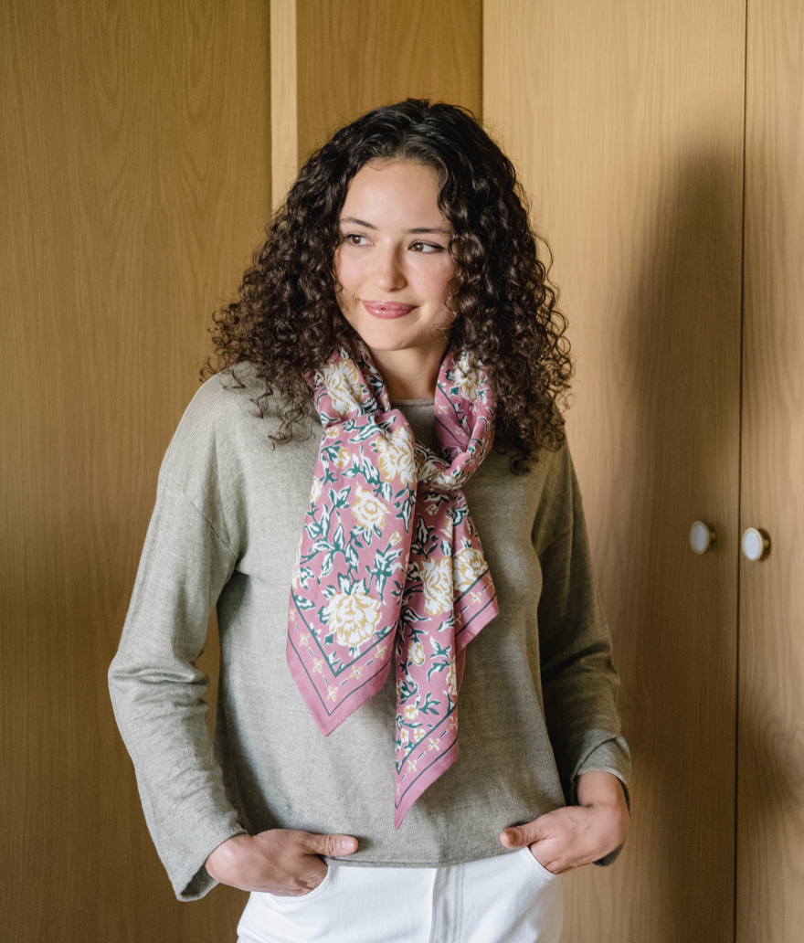 Large Indian Scarf - Garda Bleuet