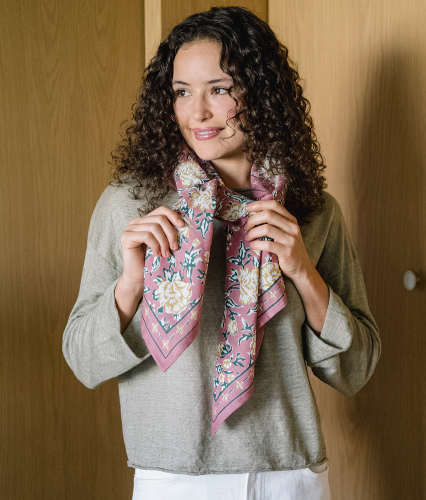 Large Indian Scarf - Garda Bleuet