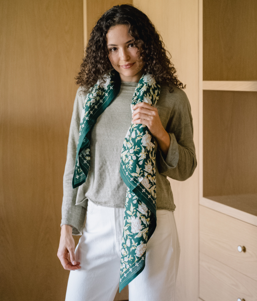 Large Indian Scarf - Garda Bleuet