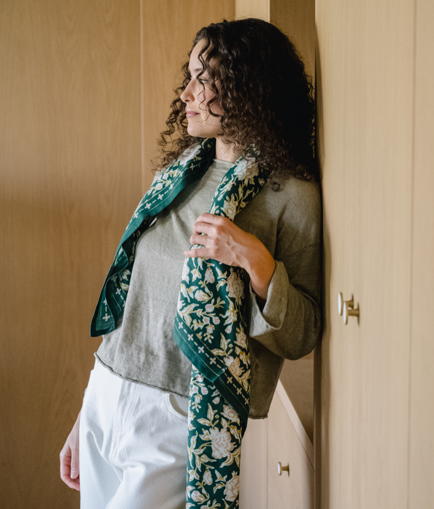 Large Indian Scarf - Garda Bleuet