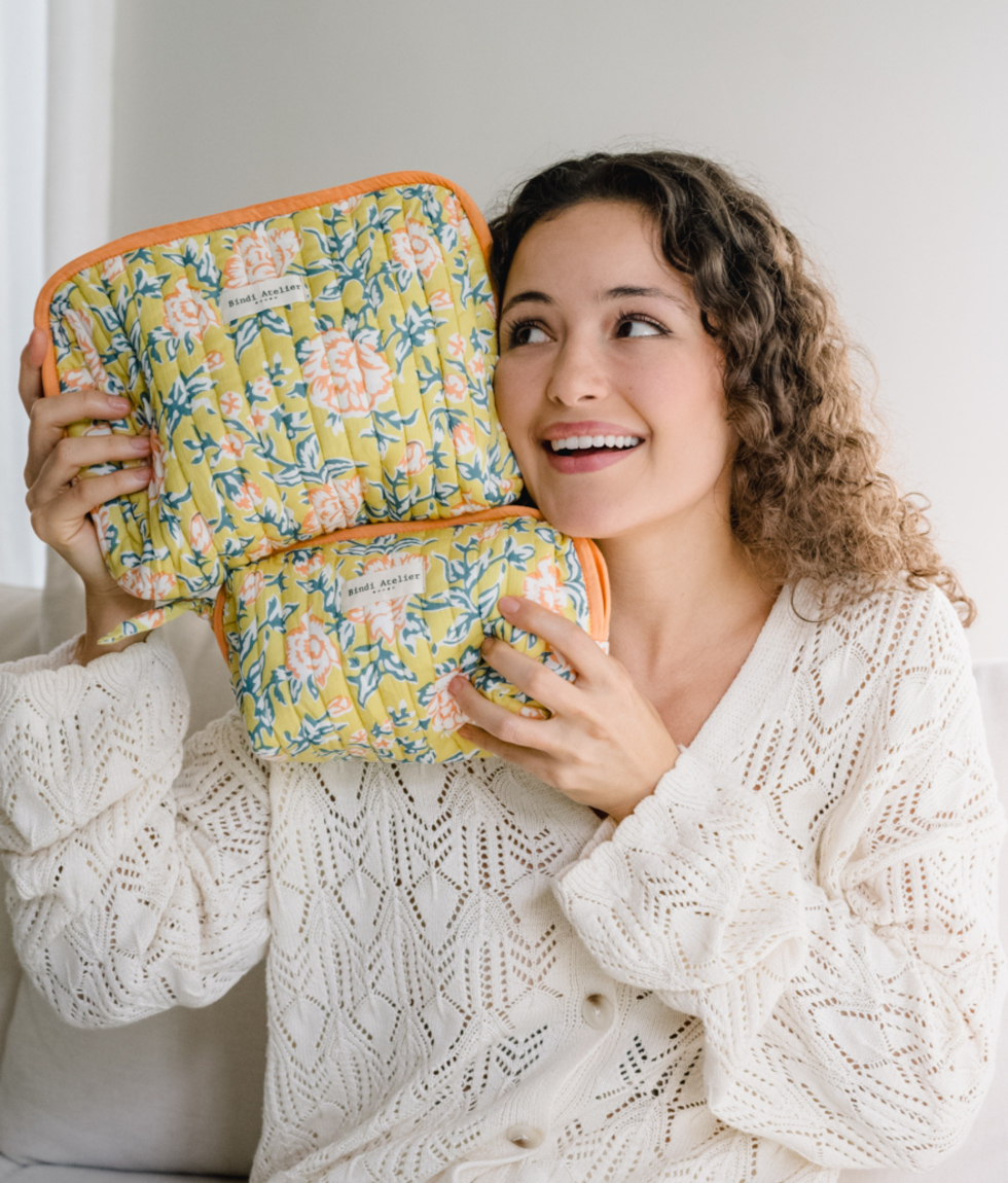 Make-up pouch - Bouquet du matin Mimosa