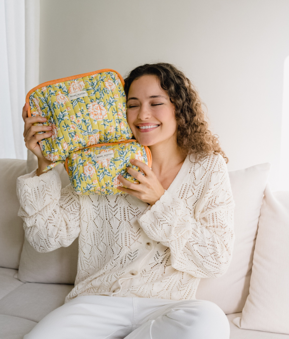 Make-up pouch - Bouquet du matin Mimosa
