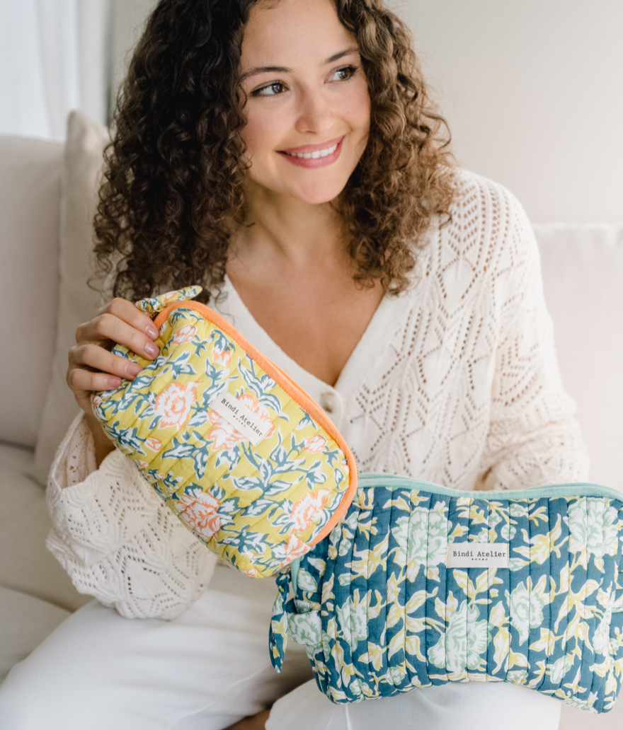 Make-up pouch - Bouquet du matin Mimosa
