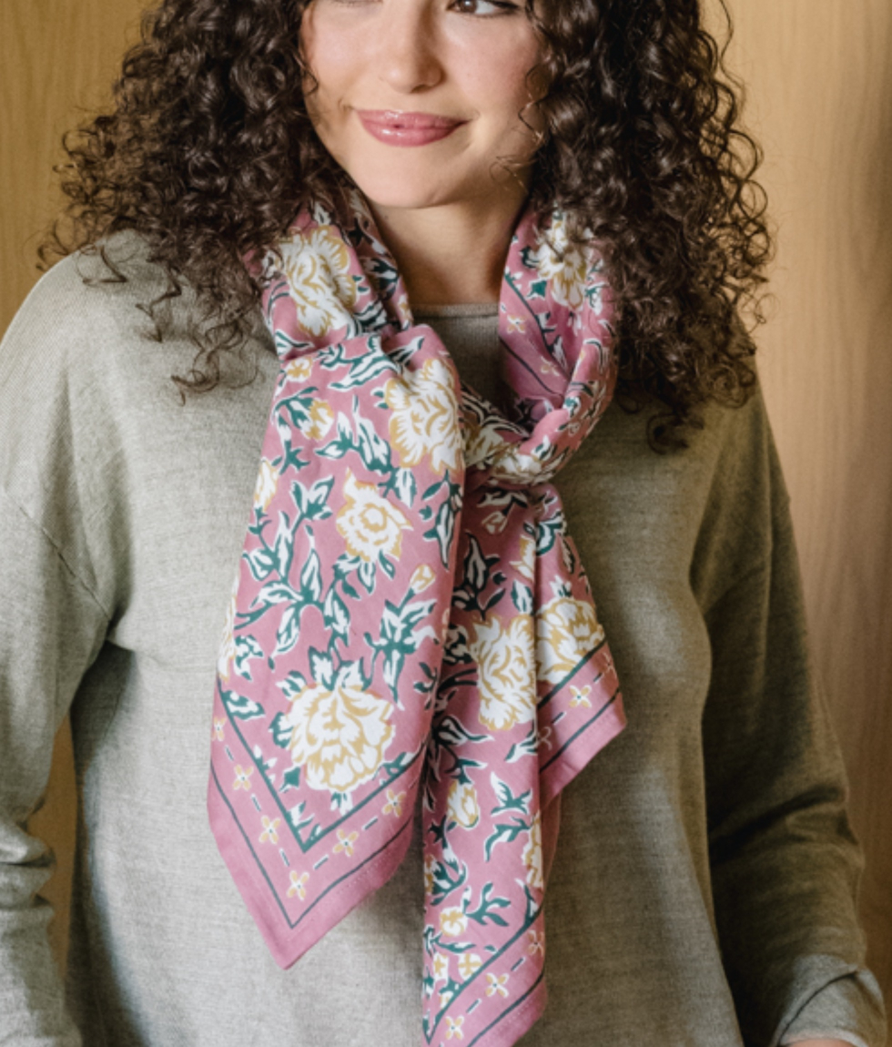 Large Indian Scarf - Garda Bleuet