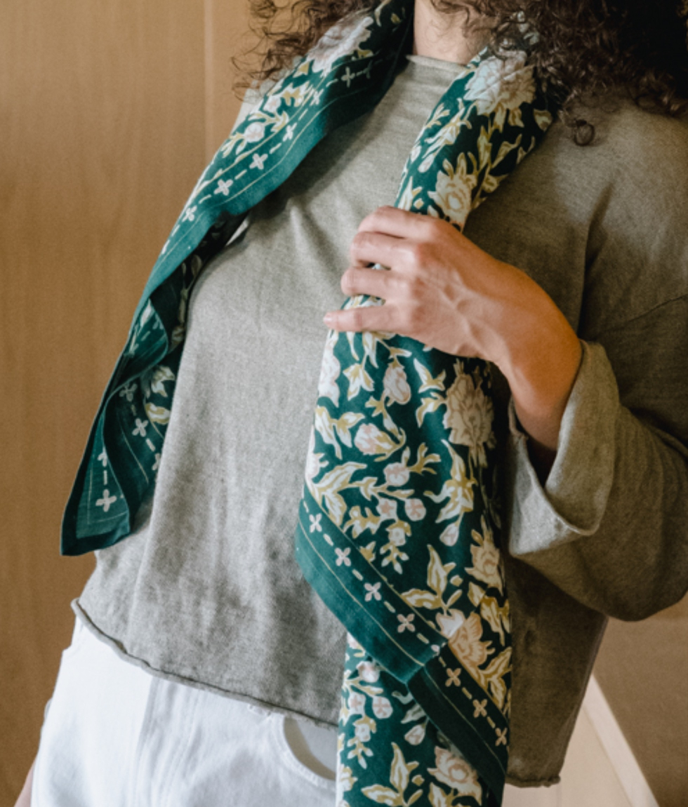 Large Indian Scarf - Garda Bleuet