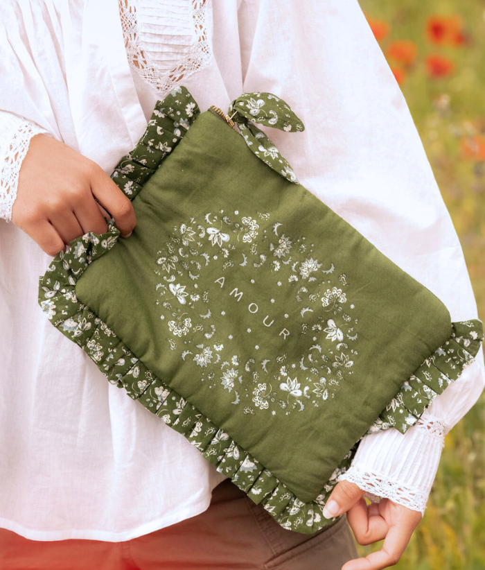 Pochette Tissu Vintage Cosy - Motif Anges Putti - Pochette De Rangement Ou Trousse Déco Rétro