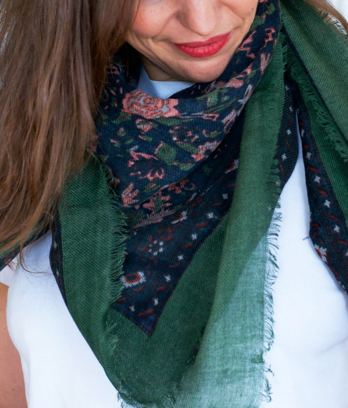Foulard en soie Scandinave vert